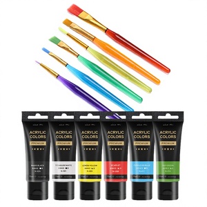 ชุดสีอะคริลิค Giorgione Hot Sale สำหรับศิลปิน ระบายสีบนกระดาษ 30 สี 75 มล. บรรจุในหลอดพลาสติก แถมฟรีพู่กันขนไนลอน - Product Image 3