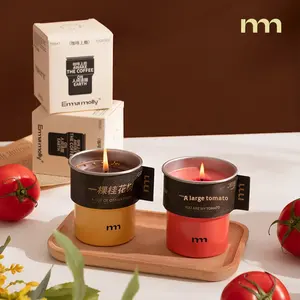Emma Molly Smokeless Aroma <strong>Candle</strong> 220g 60h Burn Time Birthday Gift for Boyfriend Girlfriend <strong>Tomato</strong> Niche Creative Indoor Coffee - Product Image 4