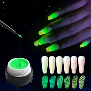 Mocmaki popolare Nail Art giallo arancio Neon luminoso Gel ragno bagliore professionale in Gel scuro smalto per unghie