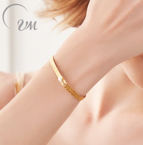 UM Jewelry 18K Solid Gold/925 Silver <b>Fine</b> <b>Bangle</b> Bracelet Brilliant Cut Diamond Bezel Set Women's Anniversary Daily Wedding NGTC - Product Image 6