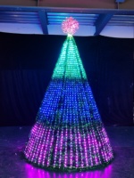 Grand arbre de Noël LED 3D géant en CEDER avec 1000-1500 lumières, branches pliables, effet lumineux dynamique, structure métallique géante sur pied