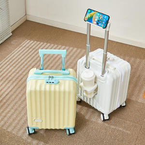 Moderno Trolley <span class=keywords><strong>Piccolo</strong></span> da 14 Pollici in ABS PC con Ruote Piroettanti Valigia da Cabina alla Moda all'Ingrosso con Porta Bicchiere e Porta Telefono - Product Image 5