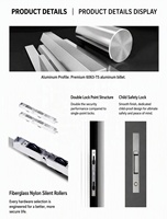 Ventanas Corredizas de Aluminio con Doble Acristalamiento AS2047, Resistentes a Huracanes, Modernas, Horizontales, con Pantalla Magnética, Ideales para Apartamentos y Villas, Aislamiento Térmico