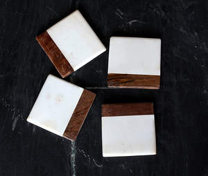 Posavasos de taza de té antiadherente de madera de mármol ecológico, alfombrilla cuadrada de piedra Natural para mesa de restaurante de Hotel en casa, venta al por mayor - Product Image 2