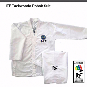 Vêtements de compétition personnalisés pour enfants et adultes, logo personnalisé, ITF WTF TKD, vêtements Dobok, uniformes de Taekwondo - Product Image 4