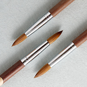 Pinceau à ongles en poils de Kolinsky pour acrylique, tailles 14, 16, 18, manche en bois, pinceau rond pour la décoration des ongles en acrylique - Product Image 3