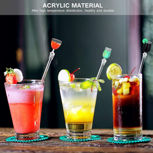 Cucchiaio Miscelatore per Cocktail in Acrilico Colorato, Agitatore per Bevande, Bastoncini per Mescolare Cocktail e Drink - Product Image 5