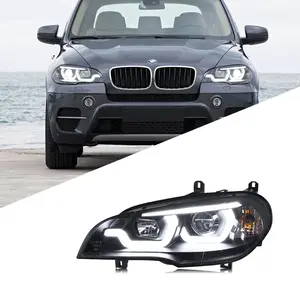 BMW E70アップグレード用自動照明システムLEDX5ヘッドライト2007-2013 LEDデイタイムランニングライトデュアルレンズキセノンヘッドライト