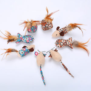 منتج جديد الصينية نمط أفخم الكرة ريشة مع النعناع الأزهار سلسلة القط لعبة الفأر لعبة حشيشة الهر للقطط القط لعبة السمك - Product Image 2