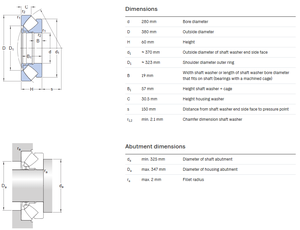 ตลับลูกปืนเม็ดกลมแรงขับ280x380x60มม. <span class=keywords><strong>29256</strong></span> - Product Image 4