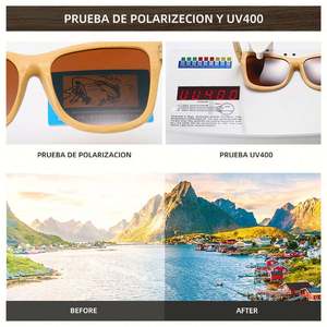 Lunettes de soleil en bois naturel faites à la main pour hommes et femmes, mode luxe 2022, lunettes de soleil en bambou polarisées - Product Image 4