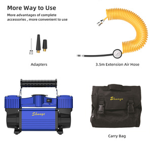 Heavy Duty <span class=keywords><strong>12V</strong></span> 300LPM רכב אוויר מדחס 2 צילינדרים הצמיגים לשעה 4x4 וצמיג תיקון - Product Image 5