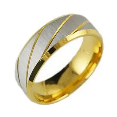 Модные ювелирные изделия кольцо Классические позолоченные обручальные кольца из нержавеющей стали для мужчин