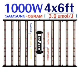 Redfarm Tốt Nhất USA Cổ 3 Thay Đổi Độ Sáng Phổ Samsung Lm301h Phát Triển Thông Minh 800W 900W 1000W LED Phát Triển Ánh Sáng UV IR