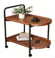 Table basse moderne de style nordique, durable, petite, mobile, table d'appoint pour canapé avec rangement sur roulettes pour salon, en bois