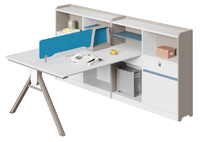 Bureaux informatiques modernes en panneaux de bois écologiques pour employés, vente en gros d'usine, 6/8 postes de travail, mobilier de bureau modulaire personnalisé
