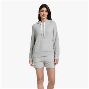 Ropa de estar por casa para mujer al por mayor, conjuntos de sudaderas transpirables de algodón y bambú, pantalones cortos, ropa de mujer, fabricante de Vietnam - Product Image 3