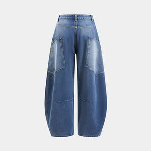 <span class=keywords><strong>Jeans</strong></span> Larghi da <span class=keywords><strong>Uomo</strong></span> Vintage di Alta Qualità, Eco-Friendly, Traspiranti, in Denim Grezzo, Oversize, Lavaggio Scuro, Gamba Larga, 100% Cotone, Inverno Primavera - Product Image 4