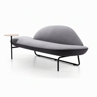 Canapé droit minimaliste italien 2-3 places en cuir PU avec dossier rembourré, structure métallique, rembourrage en mousse de latex, housse amovible pour salon
