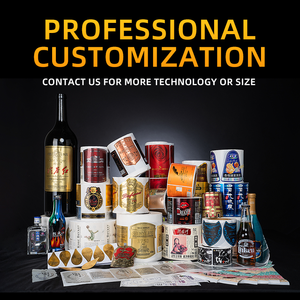 Etiquetas adhesivas de aluminio y metal dorado rojo de gama alta personalizadas, etiquetas para alimentos con <span class=keywords><strong>alcohol</strong></span> y vino en relieve, pegatinas de PVC para mascotas de fábrica - Product Image 3