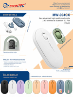 Souris optique sans fil double mode 2.4G & BT Mini souris de bureau rechargeable de type C avec boutons 5D OEM Votre Colors-MW-004CX