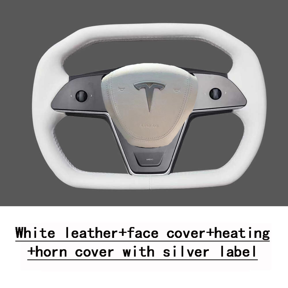 Modèle 3 blanc + housse d'airbag logo argent
