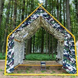 Dengfeng-Tente de camping en plein air, imperméable et coupe-vent, une chambre à coucher, tissu Oxford pour barbecue, toit de <span class=keywords><strong>montagne</strong></span>, terrasse, camping, abri scénique - Product Image 5