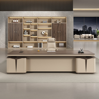 Ensemble de bureau et de chaise de direction de luxe léger, mobilier de bureau en bois personnalisable avec un design minimaliste moderne