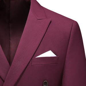 <span class=keywords><strong>Costume</strong></span> homme M-6XL, blazer + pantalon, mode business élégante, couleur unie, décontracté, style britannique, double boutonnage, grande taille. - Product Image 4