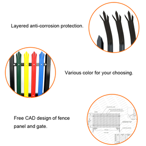 Clôture de sécurité résidentielle en acier galvanisé d'<span class=keywords><strong>occasion</strong></span> à bas prix, modélisation 3D, design personnalisé, anti-corrosion - Product Image 5
