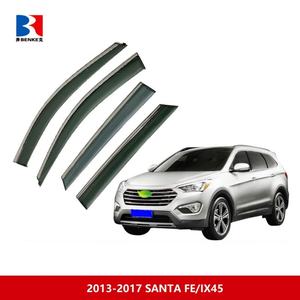 BENKE Hyundai Santa Fe IX45 2013-2017 Pare-soleil de voiture - Déflecteur de vent pour fenêtre de porte - Protection contre la pluie - Pare-soleil noir/argent de luxe - Product Image 2