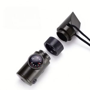 Sifflet de survie extérieur personnalisé à haut niveau sonore avec boussole, lampe torche LED, réflecteur et cordon pour le camping - Product Image 2