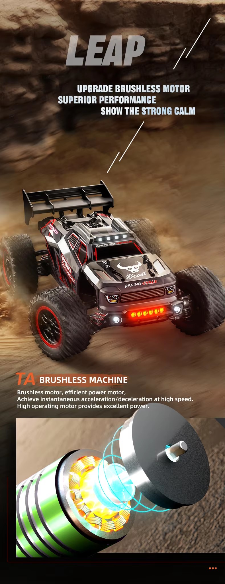 HOSHI ZLL SG316 MAX RC Car - 80KM/H Brushless 4WD Monster Truck