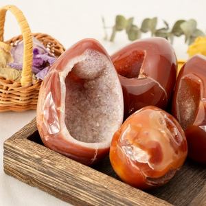 Œuf de dragon en agate rouge naturelle de haute qualité, géode, druse, cornaline, cristaux de quartz pour la guérison et autres créations en cristal - Vente en gros - Product Image 3