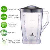 Pièces détachées pour blender OEM/ODM 1,25 L, récipient en plastique durable pour mixeur