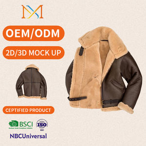 سترة رجالية جديدة مبطنة بالفرو للتجارة الخارجية-سترة جلدية سميكة من الفرو الصناعي - Product Image 4