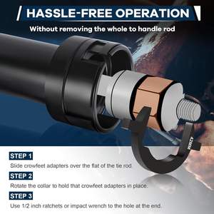Kit d'outils de démontage/installation de bielles de <span class=keywords><strong>direction</strong></span> internes CIHOO 13 pièces, 12 adaptateurs pied-de-poule, entraînement 1/2 pouce, acier à haute teneur en carbone, rangement en plastique - Product Image 4