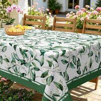 Nappe écologique imprimée feuilles d'eucalyptus nordiques pour salon moderne et bureau
