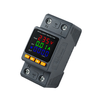 Relay Proteksi Tegangan Lebih dan Kurang 63A 220V dengan Pengaturan Otomatis, Voltmeter Digital, Amperemeter, dan Pelindung Lonjakan Tegangan DIN Rail