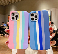 Coque de téléphone antichoc en silicone liquide arc-en-ciel de haute qualité, la plus vendue en Amérique du Nord, pour iPhone 6-13 Pro Max