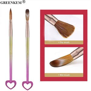 Pinceau à ongles acrylique en forme de cœur <span class=keywords><strong>rose</strong></span> 16 18 22mm, ensemble de 3 pièces, vernis à ongles, peinture, <span class=keywords><strong>dessin</strong></span>, support métallique - Product Image 2