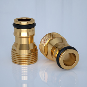 Raccord à filetage externe en laiton 1/2 po, type tétine, connecteur rapide pour tuyaux d'eau et d'huile - Product Image 1