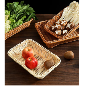 Cestos de Armazenamento de Plástico Modernos e Ecológicos, Simples e Elegantes, Brancos e Marrons, para Pão, Frutas e Uso Doméstico Multifuncional - Product Image 3