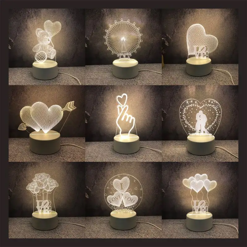 Lámpara de mesita de noche con usb, foto personalizada, decoración del hogar, luz cálida, nuevo diseño