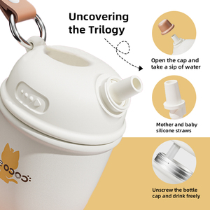 Borraccia con Cannuccia Personalizzabile, Tazza da Caffè in Acciaio Inox 316, Bottiglia per Bere Caffè - Product Image 4