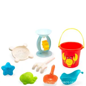 Cartoon lobster beach bucket suit8PCS bambini sand playing tool secchio da spiaggia rastrello pala piccolo animale stampo giocattolo