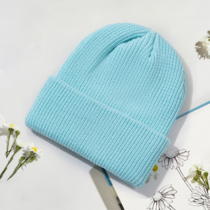 Knitted Beanie Hat 56-58cm Unisex Warm Windproof Casual Winter Hat Acrylic Fiber - Product Image 1