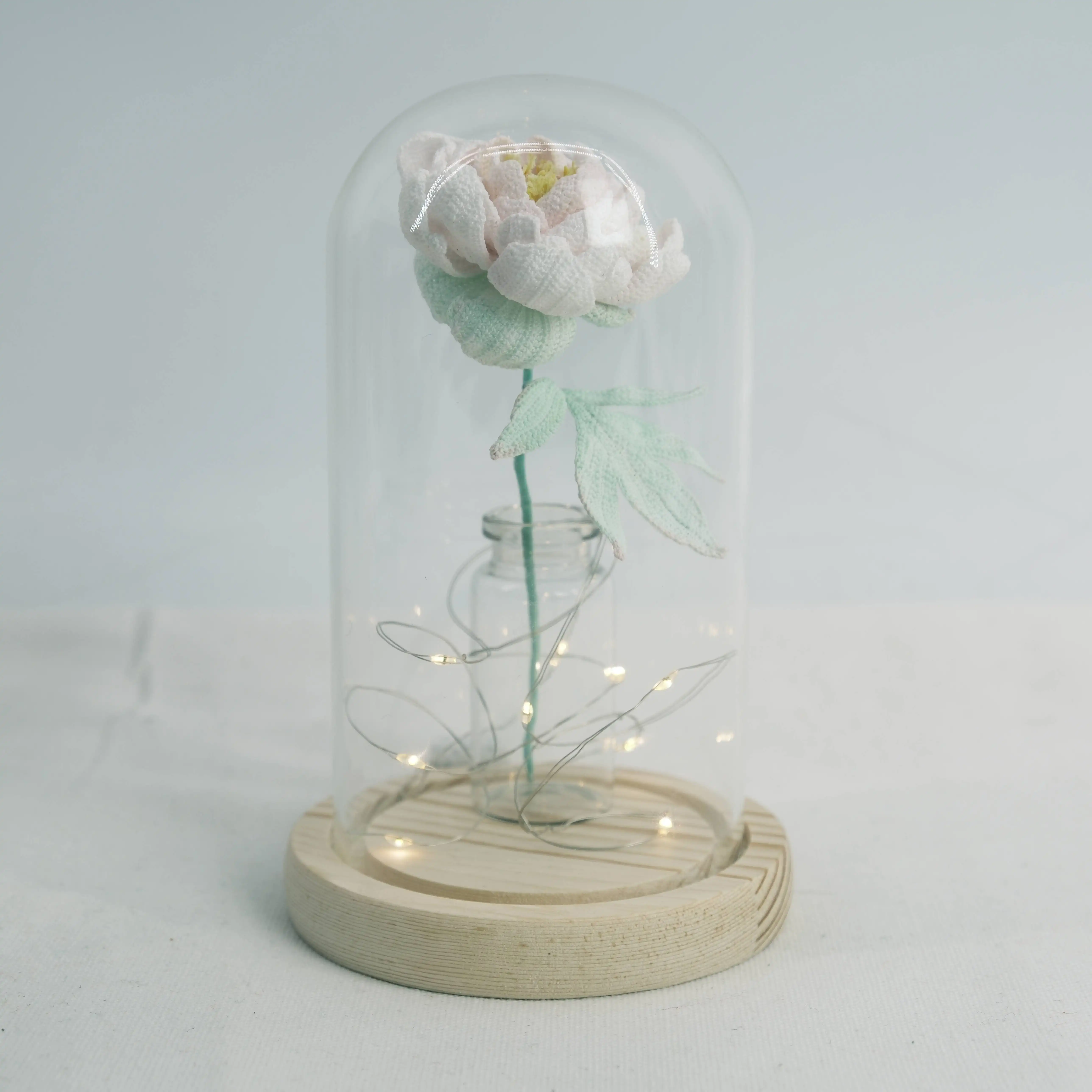 Handgemaakte Gehaakte Mini Bloem Luxe Decoratie Fijne Desktop Ornament Gehaakt Bloemstuk