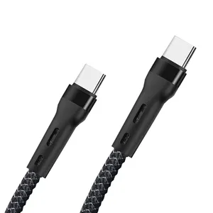 Поддержка пользовательских 65 Вт зарядное устройство Тип C 5A Быстрая зарядка Плетеный USB C на USB C кабель даты