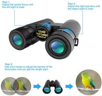Binoculares Telescópicos Plegables Impermeables de Goma ABS Modelo 12x42 de Nuevo Diseño 2020 para Caza y Observación Nocturna de Aves